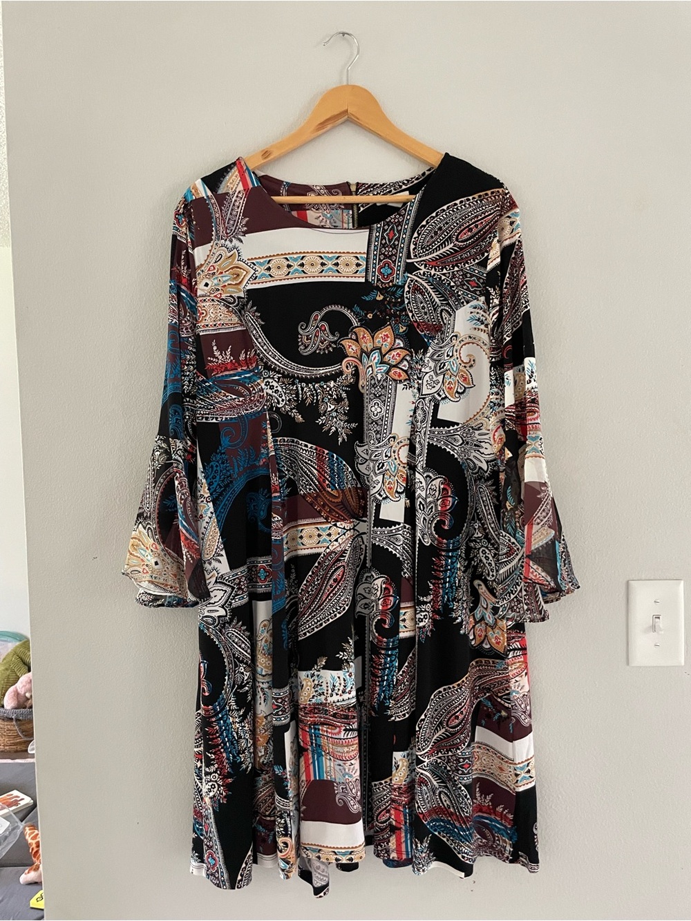 Cato Multicolor Paisley Patchwork Pattern Mini Dress